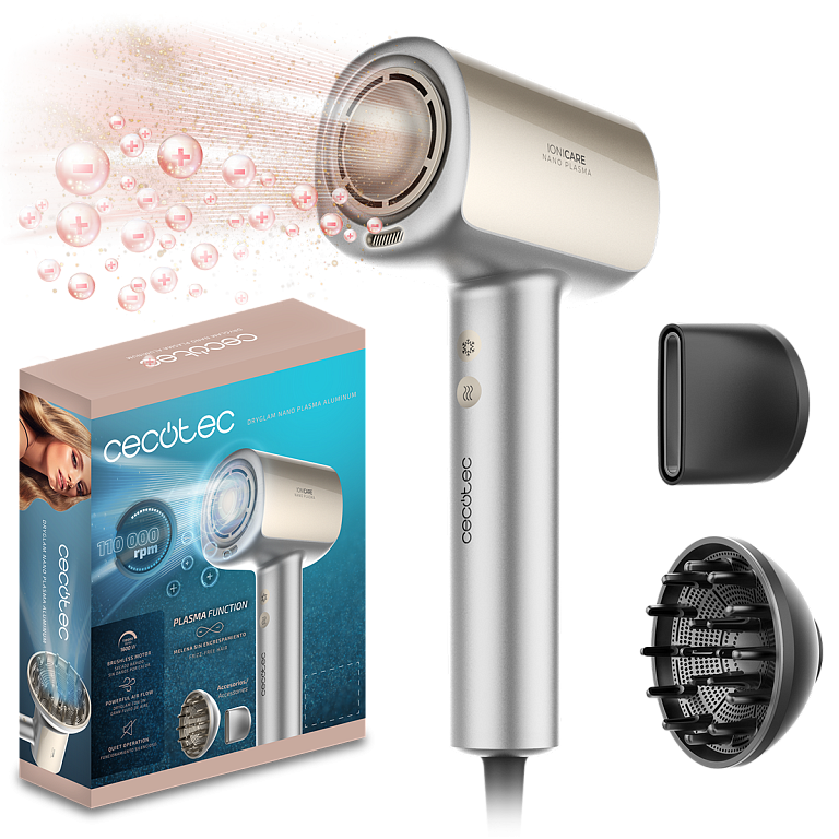 Фен CECOTEC DryGlam Nano Plasma Aluminum 